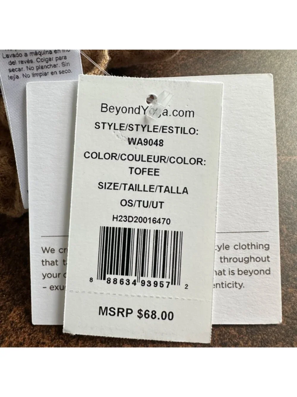 Beyond Yoga Waffle Knit Long Infinity Scarf Toffee Tan One Size NWT WA9048